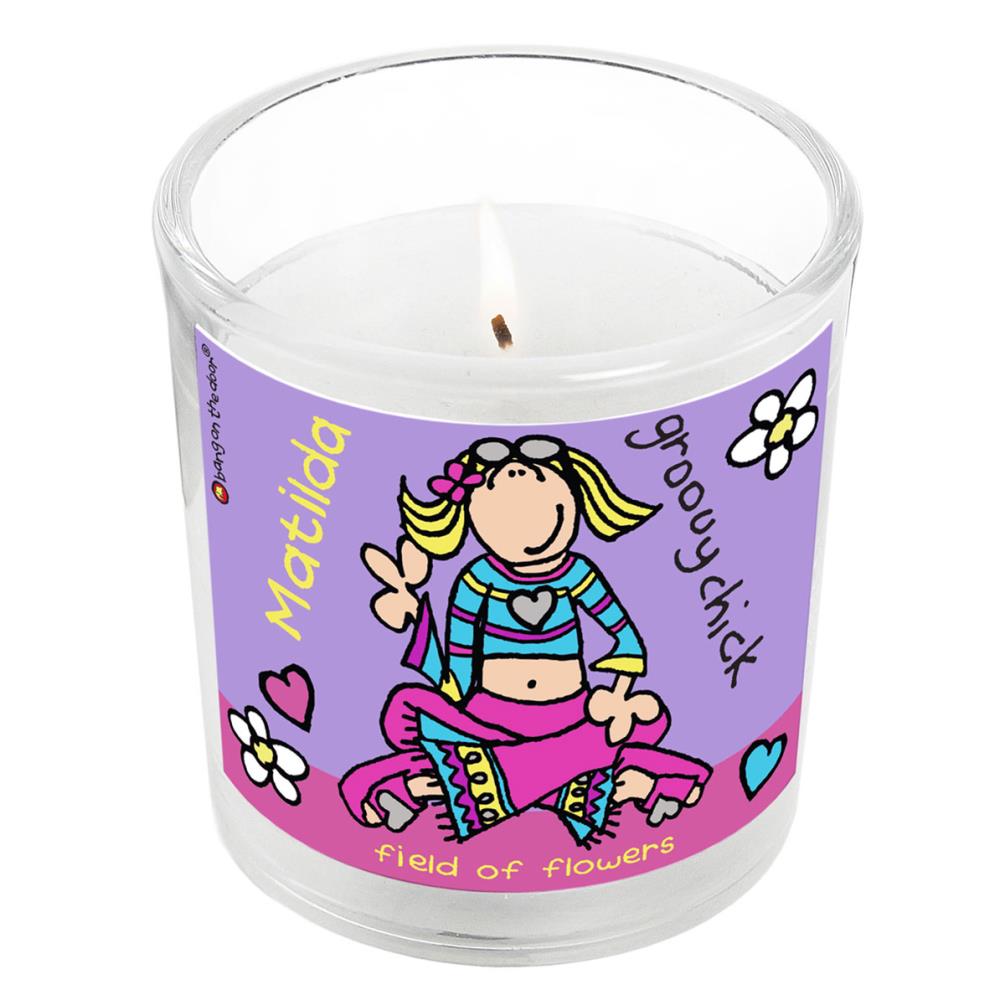 Personalised Bang on the Door Groovy Chick Scented Jar Candle £11.69
